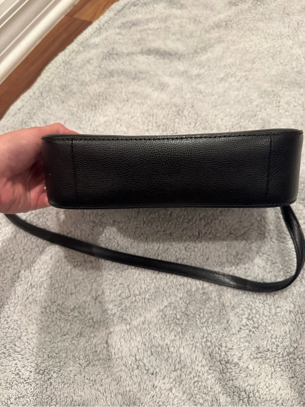 kate spade Black Pebbled Leather Crossbody Bag with Gold Accent